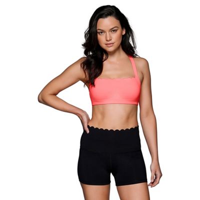 Peach 'Lush' scallop sports bra